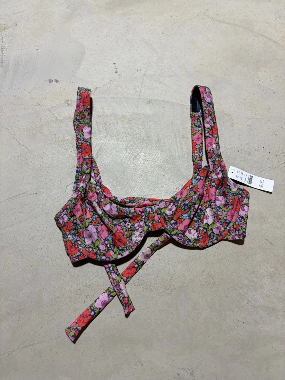 J. Crew NWT Floral Underwire Bikini Top 36C